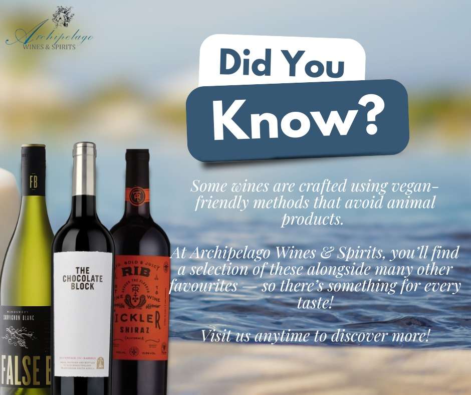 Some wines are crafted using vegan-friendly methods that avoid animal products. 🌱🍷At Archipelago Wines & Spirits, you’ll find a selection of these vegan-friendly wines alongside many other favourites.Visit us at Eden Plaza to discover more!#veganfriendly #wines #wineshop #archipelagowinesandspirits #seychelles
