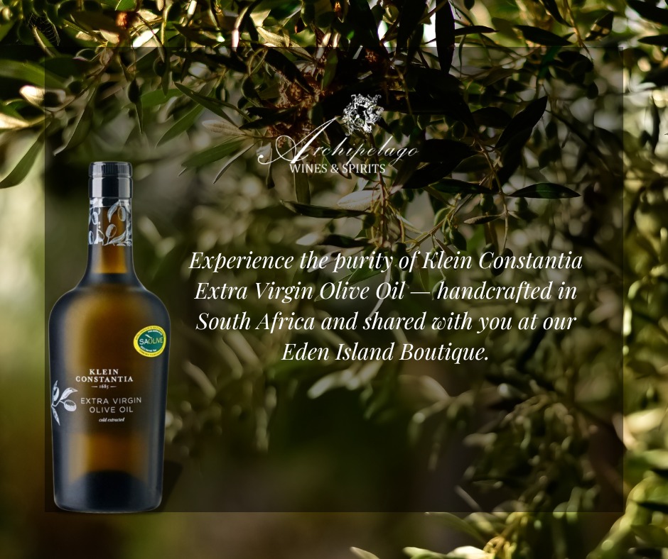 Discover the purity of Klein Constantia Extra Virgin Olive Oil — handcrafted in South Africa.#kleinconstantia #oliveoil #archipelagowinesandspirits #edenislandseychelles #seychellesliving