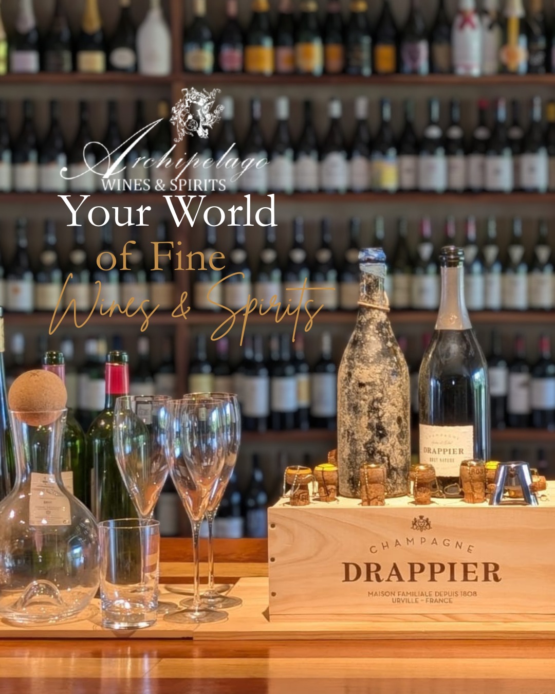 A world of fine wines & spirits awaits. 🍷✨Discover our selection at our Eden Plaza retail outlet!#archipelagowinesandspirits #wineshop #seychelles